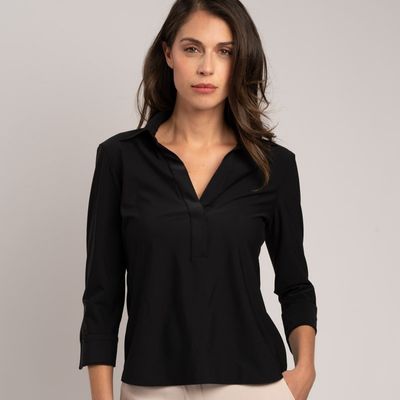 Camicia donna stile polo realizzata in tessuto TECNO liscio